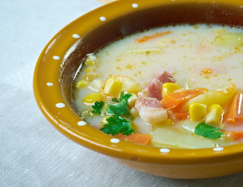 Roasted Corn and Potato Chowder Stock Photo Image of traditiona, food
