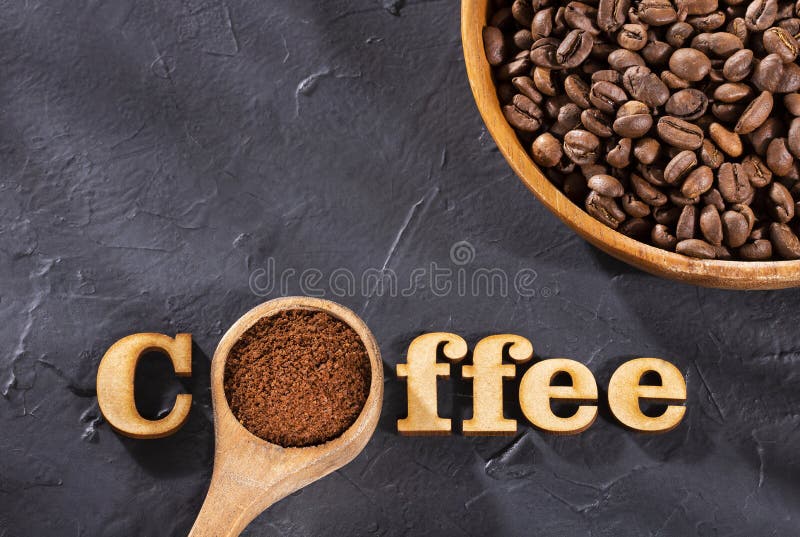 Roasted and Ground Coffee Coffea Stock Photo Image of coffee, black