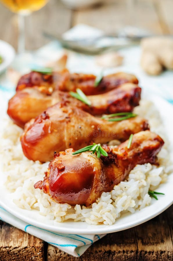 Roasted Honey Soy Garlic Ginger Chicken Stock Image Image of garlic