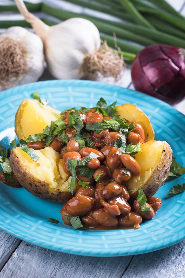 Refried Beand with Jacket Potato Stock Image Image of jacket