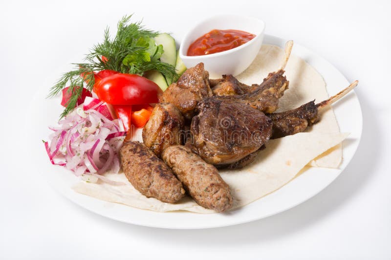 Roasted kebab meat stock photo. Image of dish, roasted 72897100