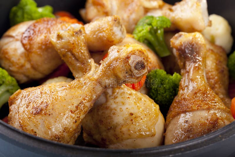 Roasted Marinated Chicken Drumsticks Stock Image Image of dish