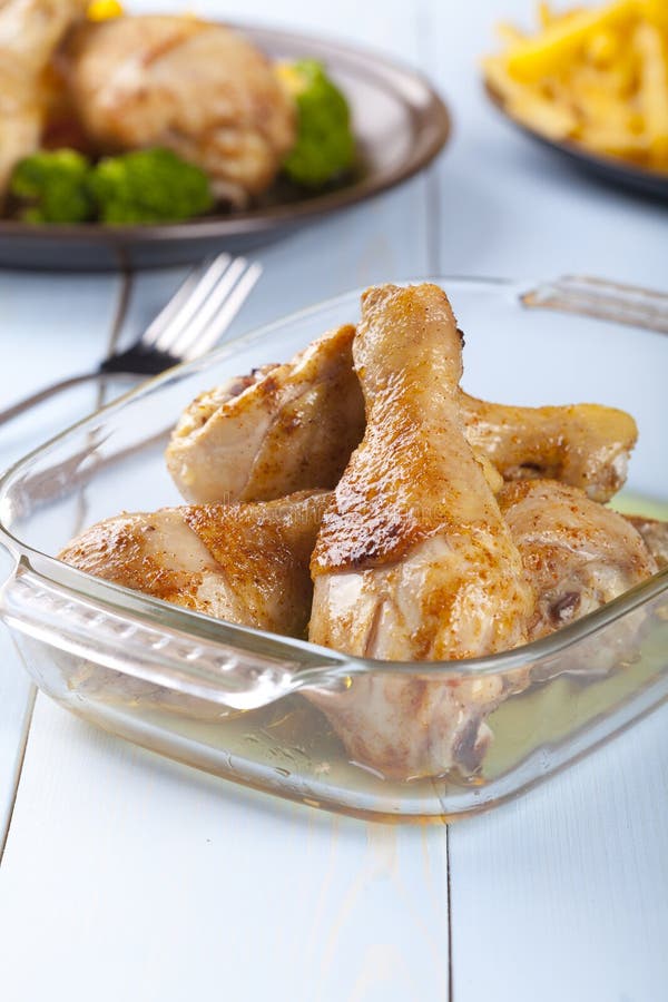 Roasted Marinated Chicken Drumsticks Stock Image Image of animal