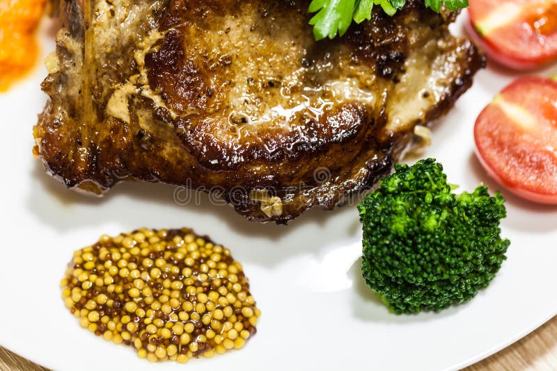 Roasted Meat with Vegetables Stock Image Image of greens, plate 64064733