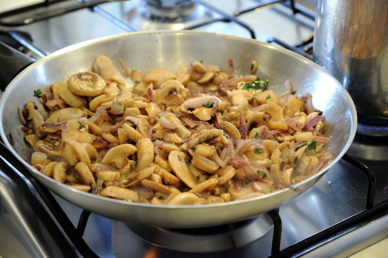 Roasted Mushrooms with Onion Stock Image Image of brown, diet 28501705