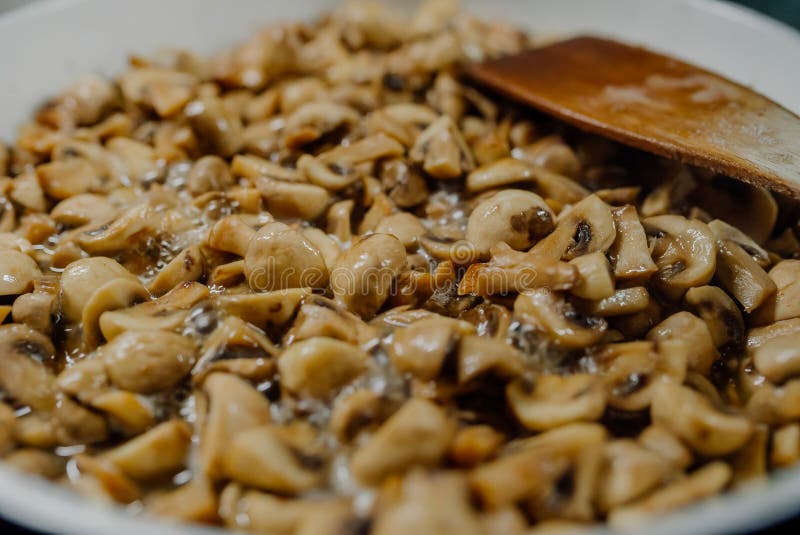 Roasted Mushrooms on Pan stock photo. Image of meal 142461876