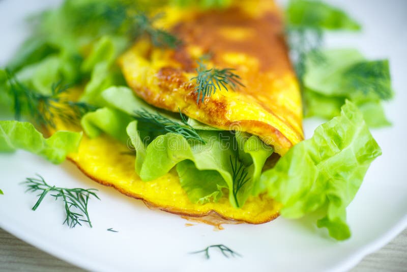 Roasted omelet stock image. Image of dinner, lettuce 53713289