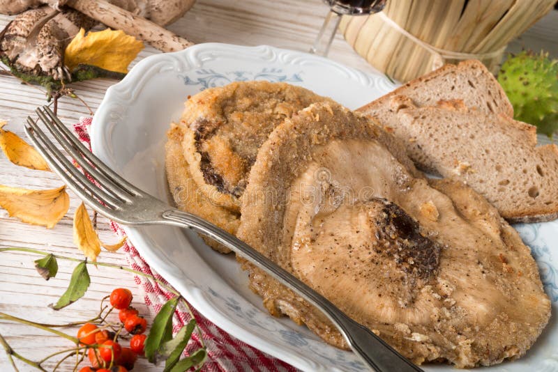 Roasted parasol mushroom stock photo. Image of heat, inside 34189630