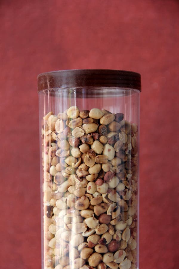 Roasted Peanuts in Plastic Jar Stock Image Image of healthy, roasted