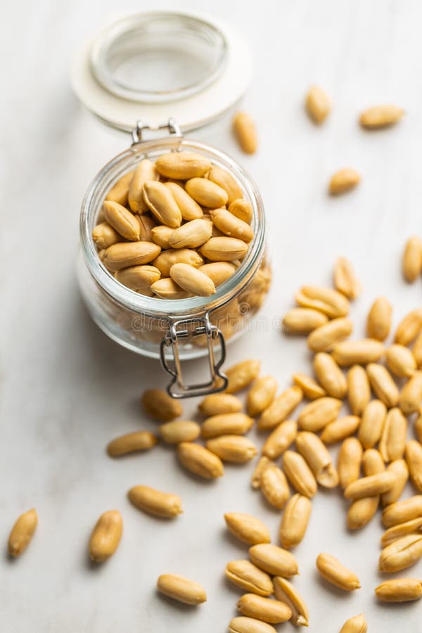 Roasted Peeled Peanuts in Jar Stock Image Image of peeled, natural