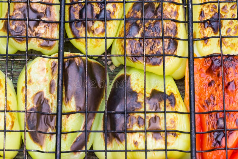 Roasted Peppers on the Grill Stock Image Image of dinner, cooked