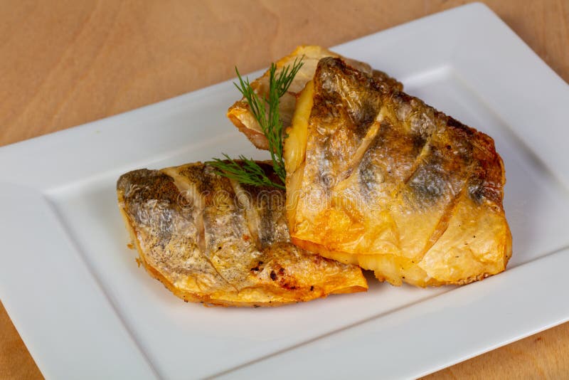 Roasted pike perch royalty free stock images