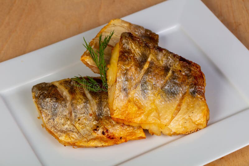 Roasted pike perch royalty free stock image