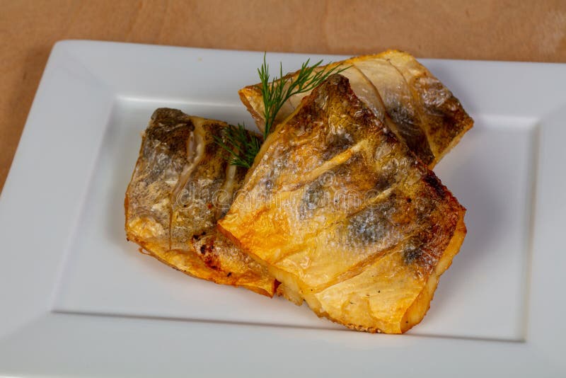 Roasted pike perch royalty free stock photos