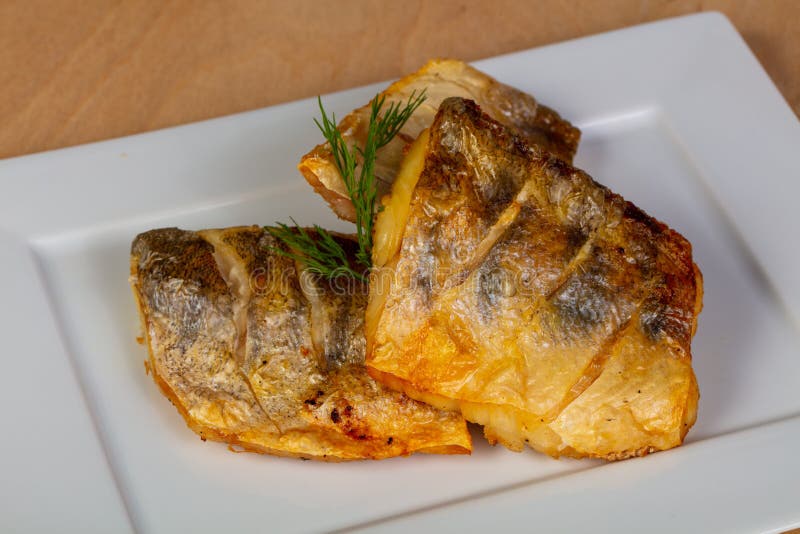 Roasted pike perch stock image. Image of perch, blanched 126404255