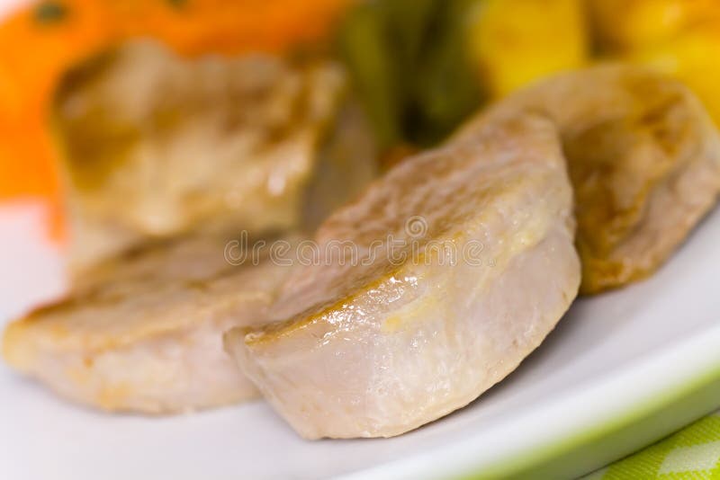 Roasted pork fillet - tenderloin with vegetables