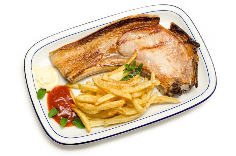 Meat and chips stock image. Image of restaurant, tray 29712049