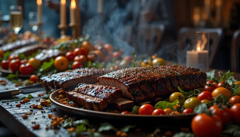 Roasted Prime Rib Dinner vektor abbildung
