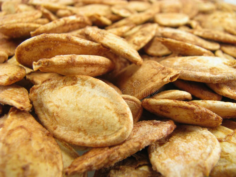 Roasted pumpkin seeds royalty free stock photo