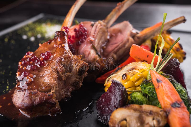 roasted rack of lamb with spice. Stock Image Everypixel