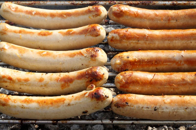 Roasted sausages.