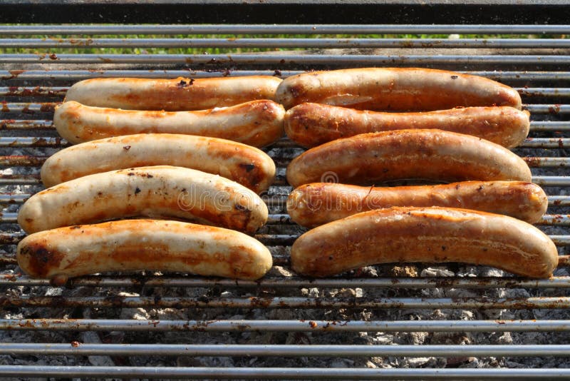 Roasted sausages.