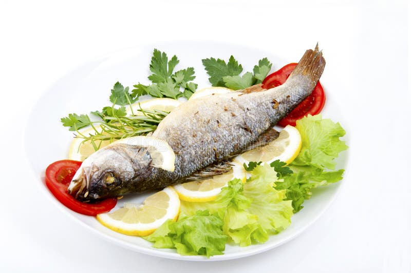 Roasted Sea Bass stock image. Image of broiled, dinner 25293981