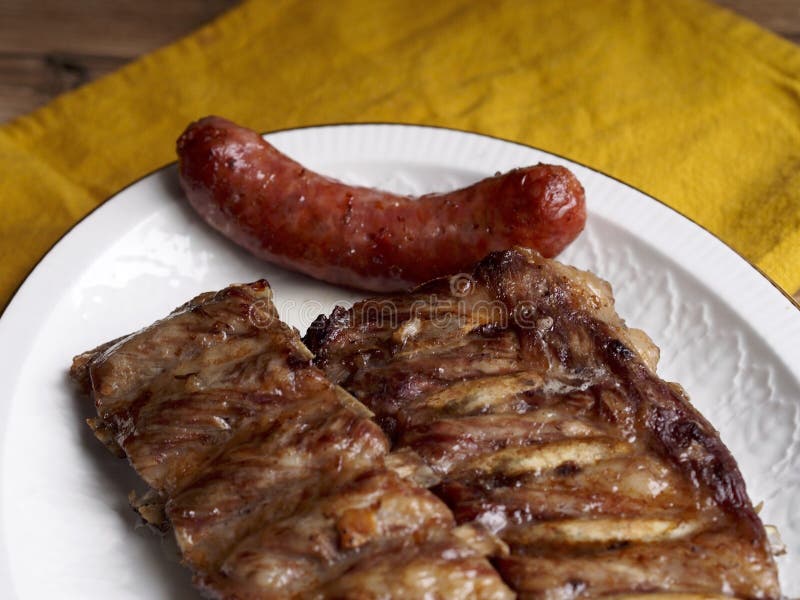 Roasted Sliced Barbecue Ribs Pork Stock Photo - Image of party ...