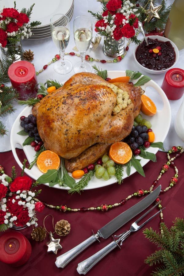 Roasted Turkey for Christmas Dinner Stock Photo - Image of gravy