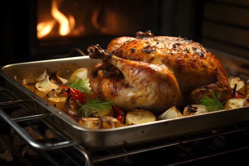 Roasted Turkey for Thanksgiving Celebration Dinner Stock Illustration