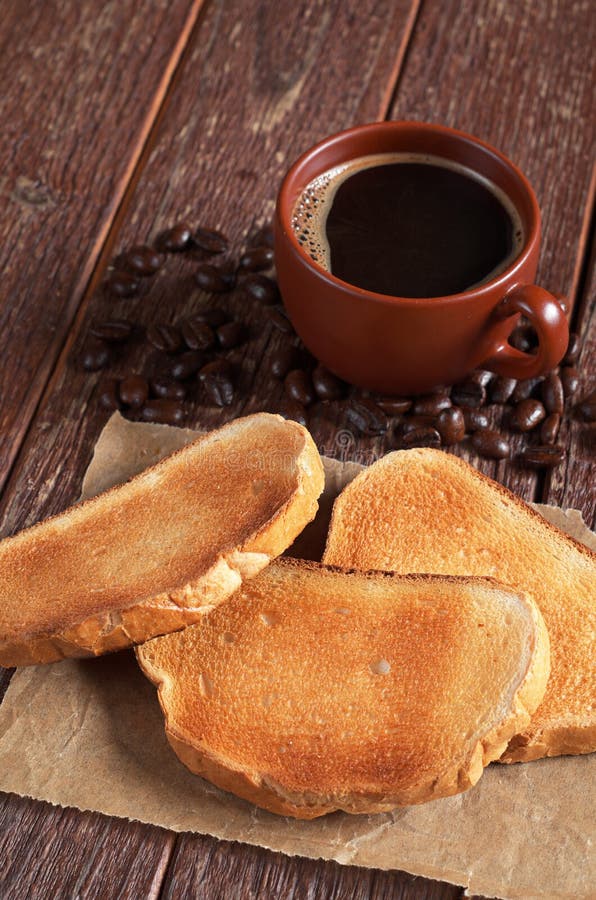 Roasted White Bread and Coffee Stock Image Image of slice, coffee