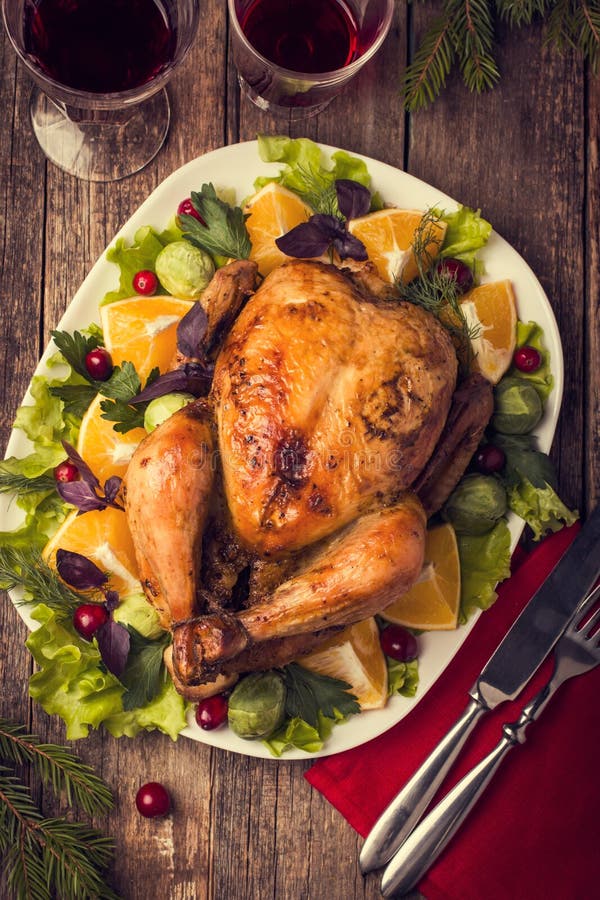Roasted Whole Chicken for Christmas Stock Image Image of home, fried