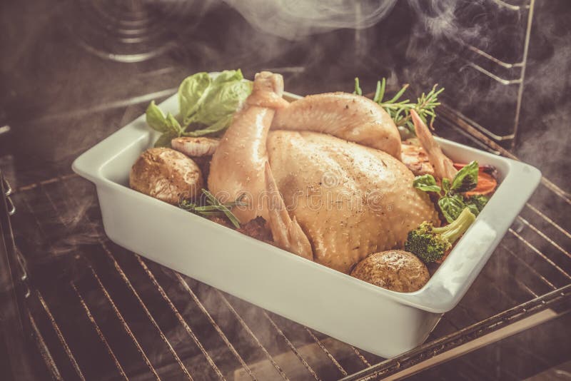 Roasted whole chicken stock image. Image of cooked, chicken 93119635