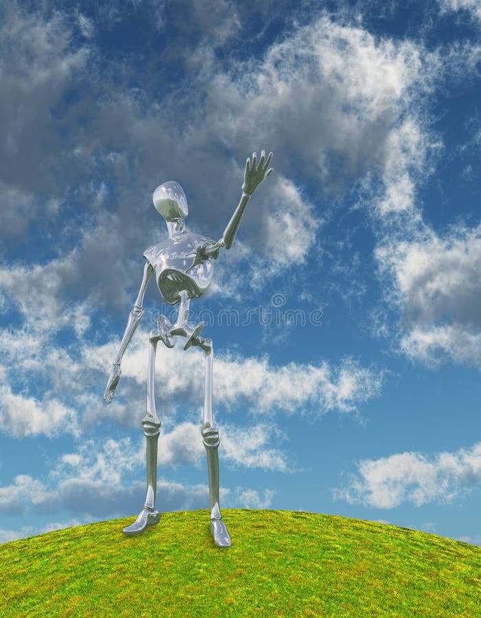 Robô Prateado Brilhante ilustração royalty free