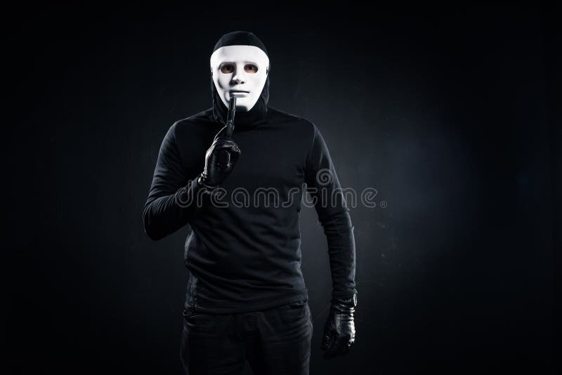 Robber in Mask and Balaclava Stock Photo Image of danger, robber