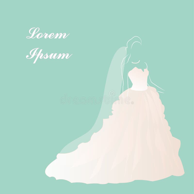 Robe de mariage de jeune mariée, douche nuptiale, belle robe blanche, illustration de vecteur illustration libre de droits Robe de mariage de jeune mariée, douche nuptiale, belle robe blanche, illustration de vecteur illustration libre de droits