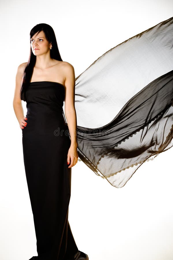 Robe noire photo stock. Image du drame, brune, robe, attrayant - 22312282