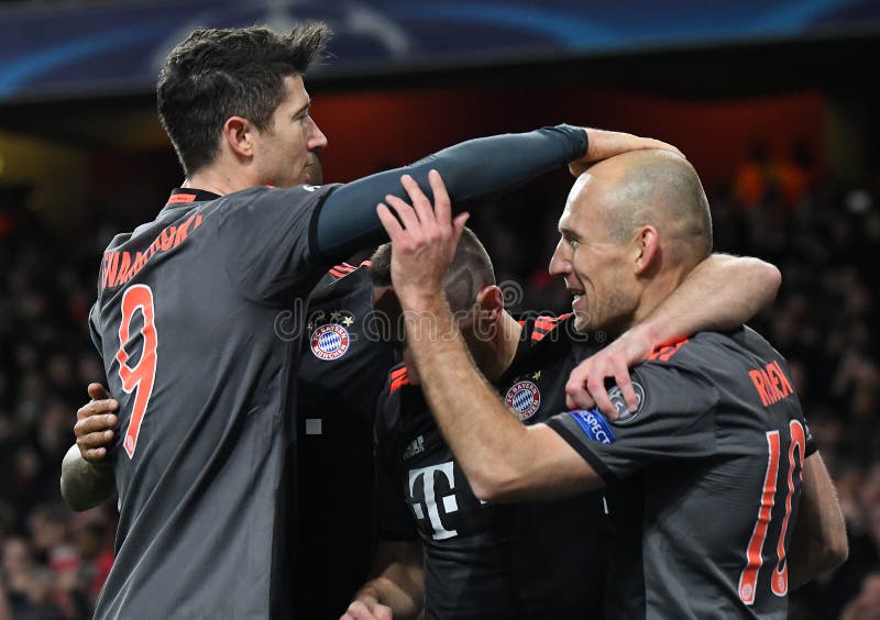 Robert lewandowski i arjen robben obraz stock