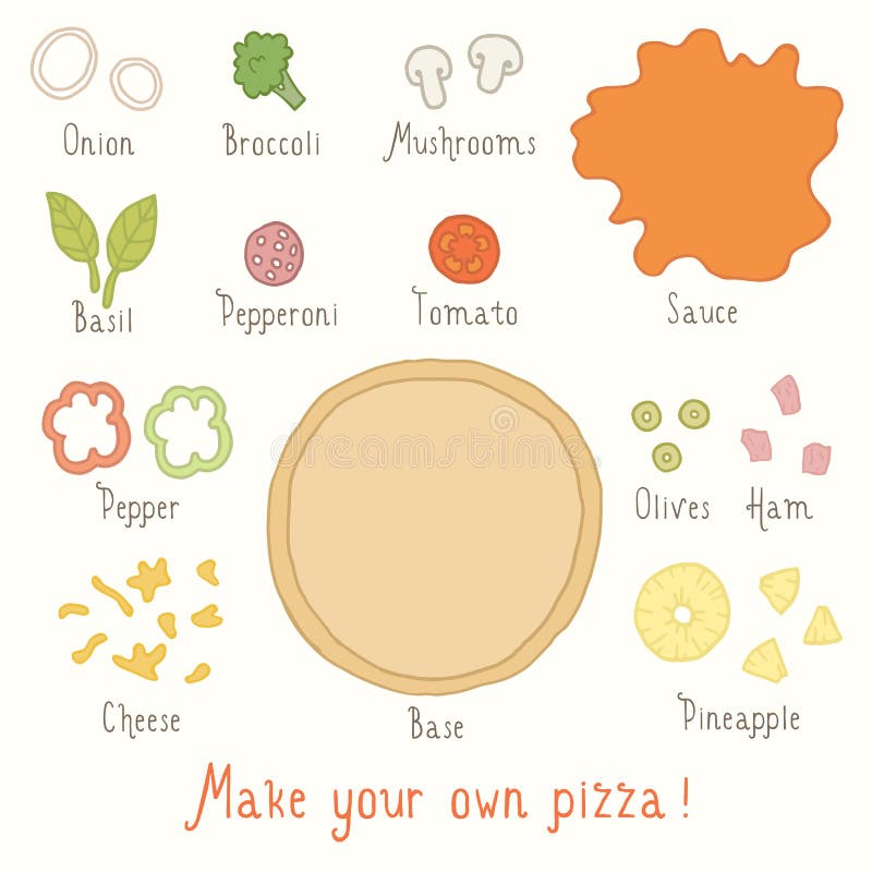 Robi ciebie posiada pizza set ilustracji Robi ciebie posiada pizza set ilustracji