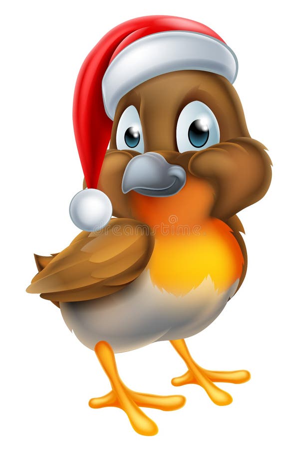 Robin Bird en Santa Christmas Hat illustration de vecteur Robin Bird en Santa Christmas Hat illustration de vecteur