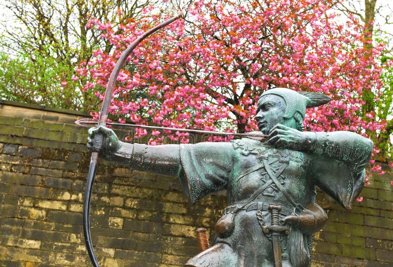 Statue of Robin Hood in Nottingham, UK.