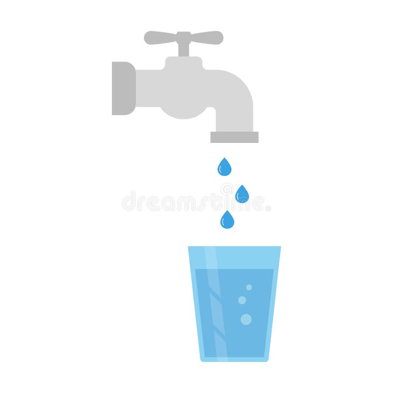 Robinet d'eau et verre de l'eau illustration libre de droits Robinet d'eau et verre de l'eau illustration libre de droits