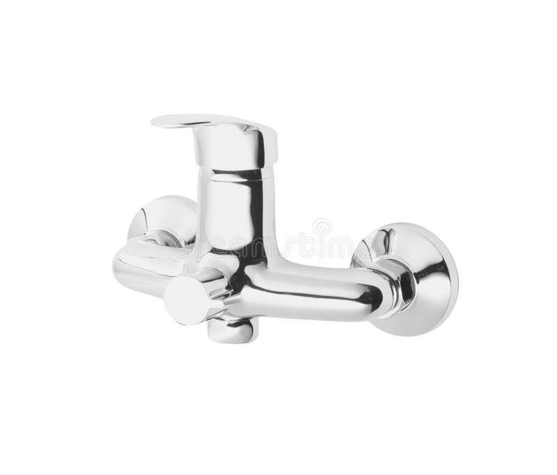 Robinet de mélangeur de Chrome sur le blanc photos stock Robinet de mélangeur de Chrome sur le blanc photos stock