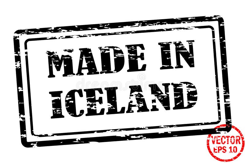 Robić w Iceland - szablon grunged czarnego kwadrata znaczek dla biznesu odizolowywającego na białym tle ilustracja wektor Robić w Iceland - szablon grunged czarnego kwadrata znaczek dla biznesu odizolowywającego na białym tle ilustracja wektor