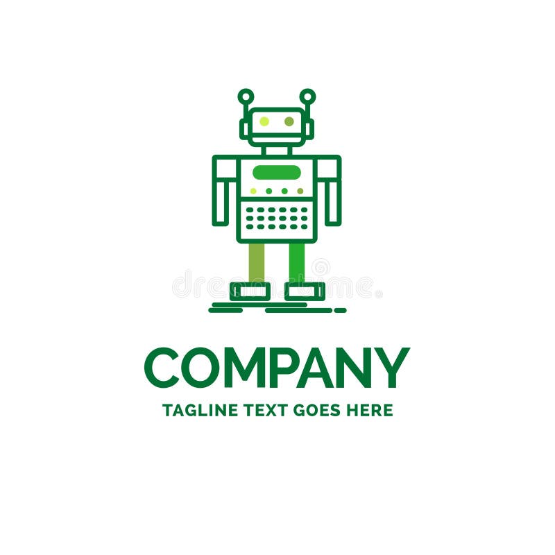 Robot, Android, artificial, bot, technology Flat Business Logo t stock illustration