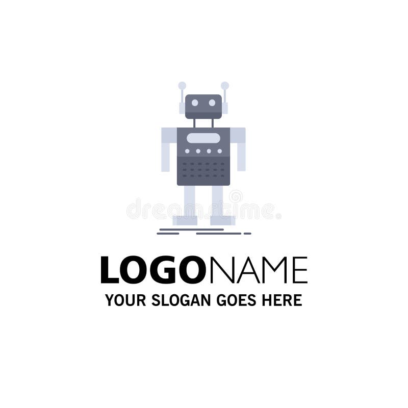 Robot, Android, artificial, bot, technology Flat Color Icon Vector vector illustration