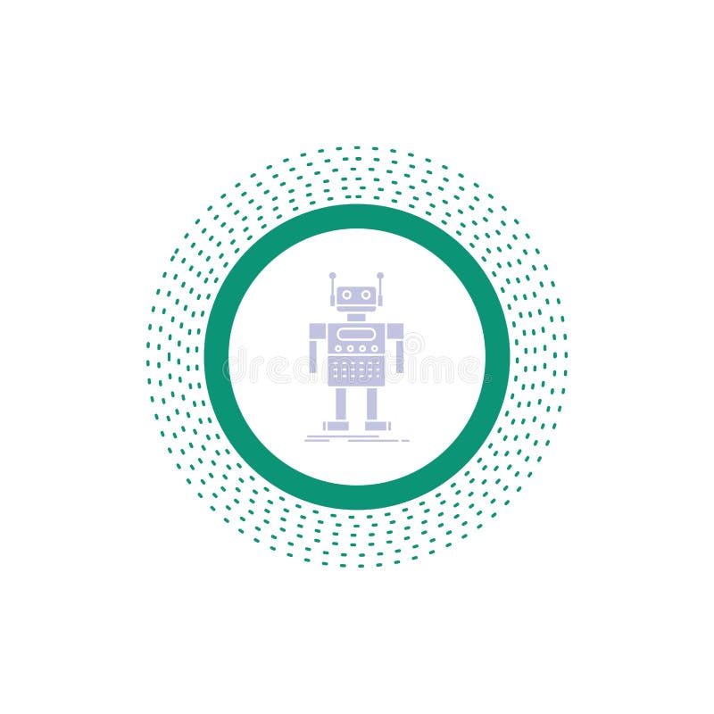 Robot, Android, artificial, bot, technology Glyph Icon. Vector isolated illustration stock illustration