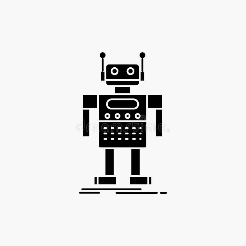 Robot, Android, artificial, bot, technology Glyph Icon. Vector isolated illustration royalty free illustration