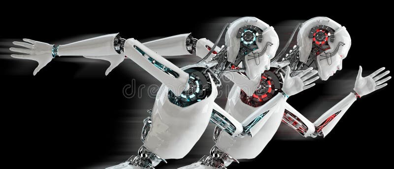 Robot android running stock illustration