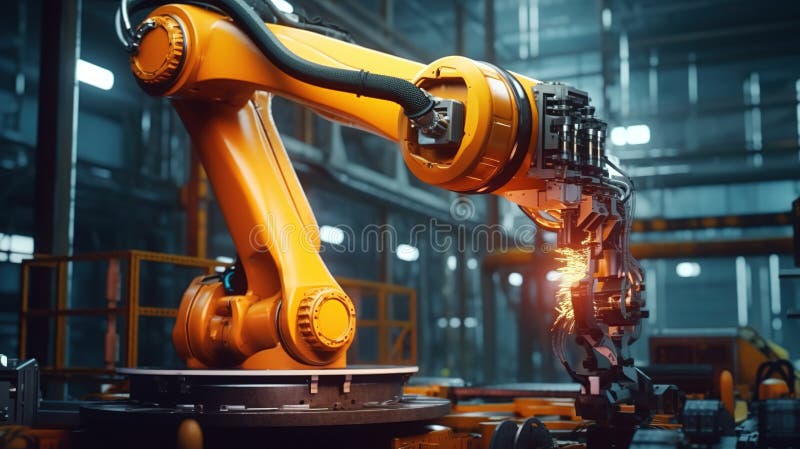 Robot Arms in Communication Network Concept. Industrial Technology ...
